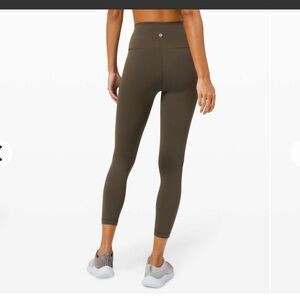 Lululemon wunder train dark olive 25” size 6